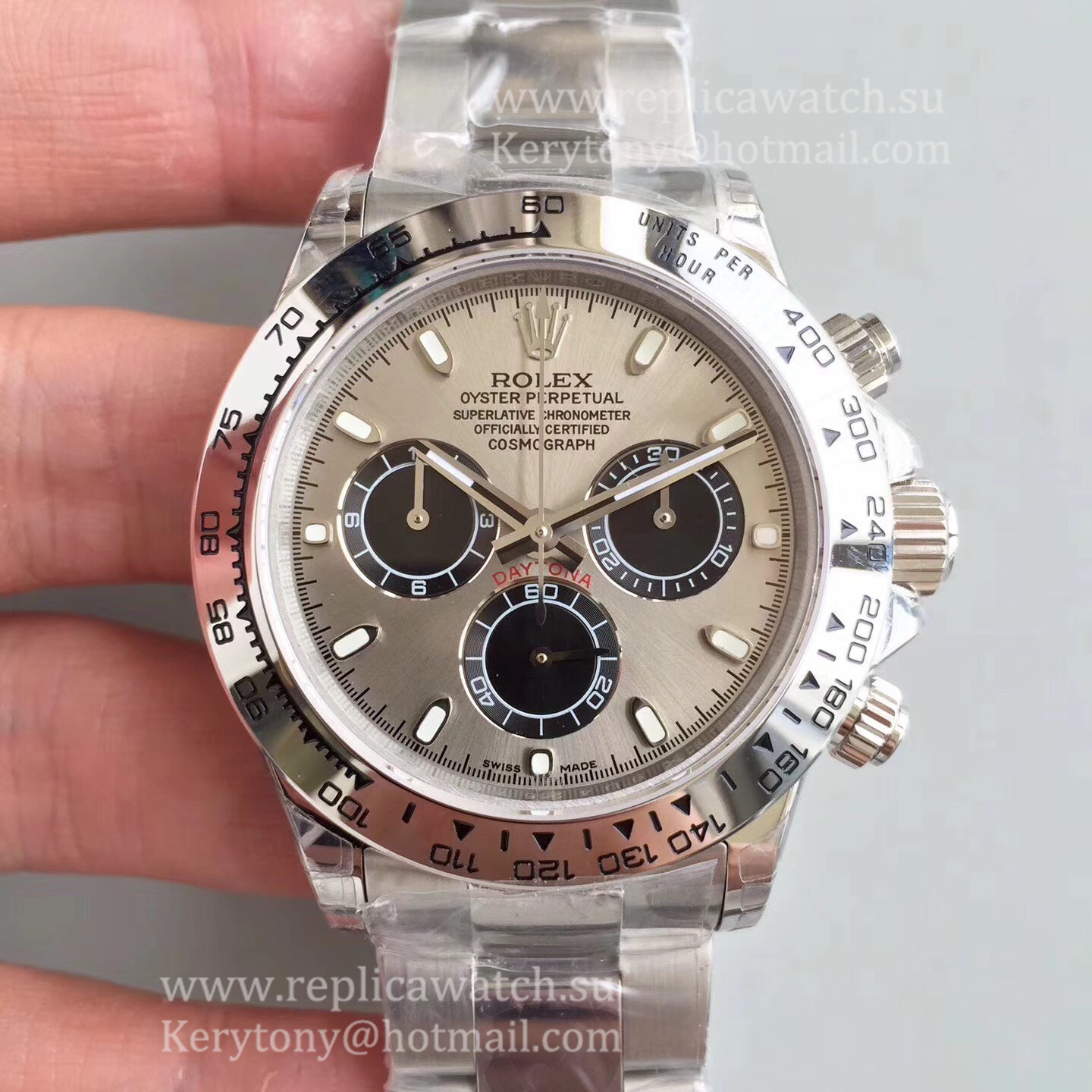 NEW Replica R01ex Daytona  116509 JHF SS Silver Dial 4130