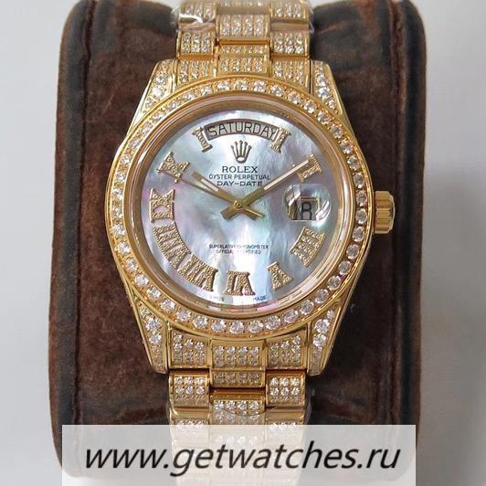 Replica R01ex Day-Date 40 228348 RBR TWF 18K Yellow Gold Wrapped SS 904L & D1am0nd MOP Dial 2836