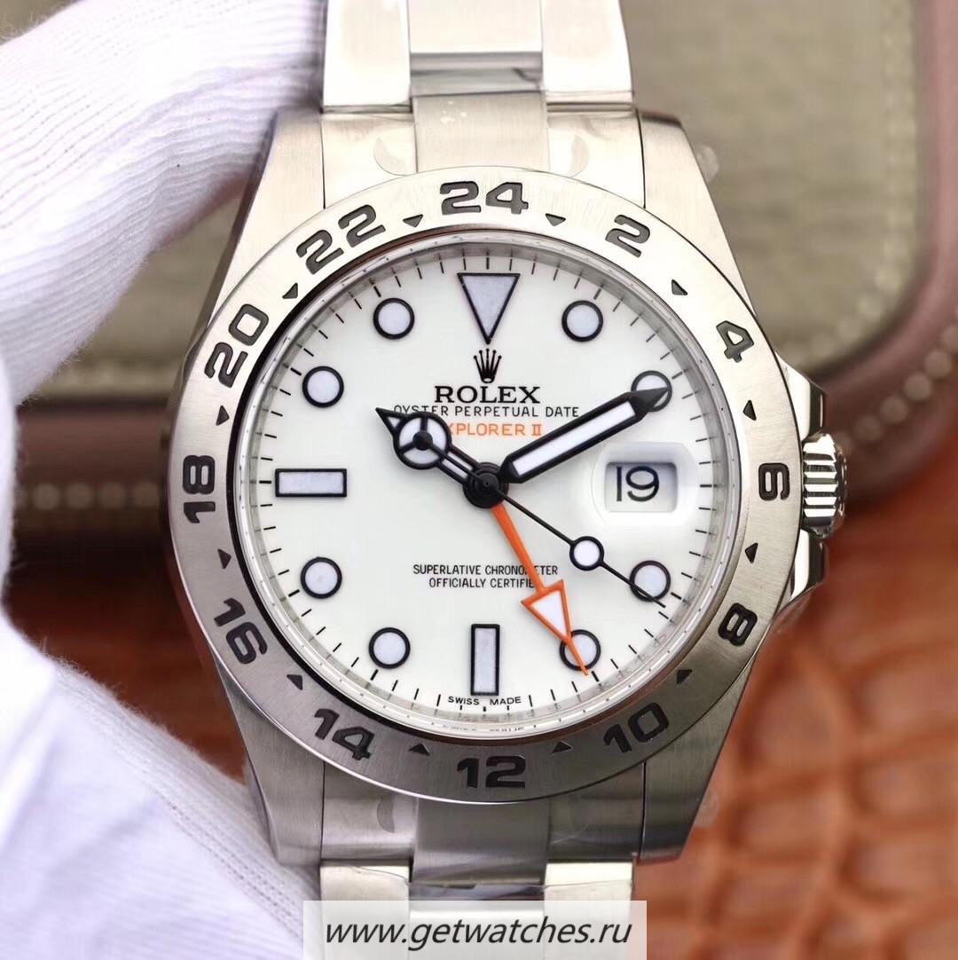 Fake R01ex Explorer II 216570 JF V3 SS White Dial 2836